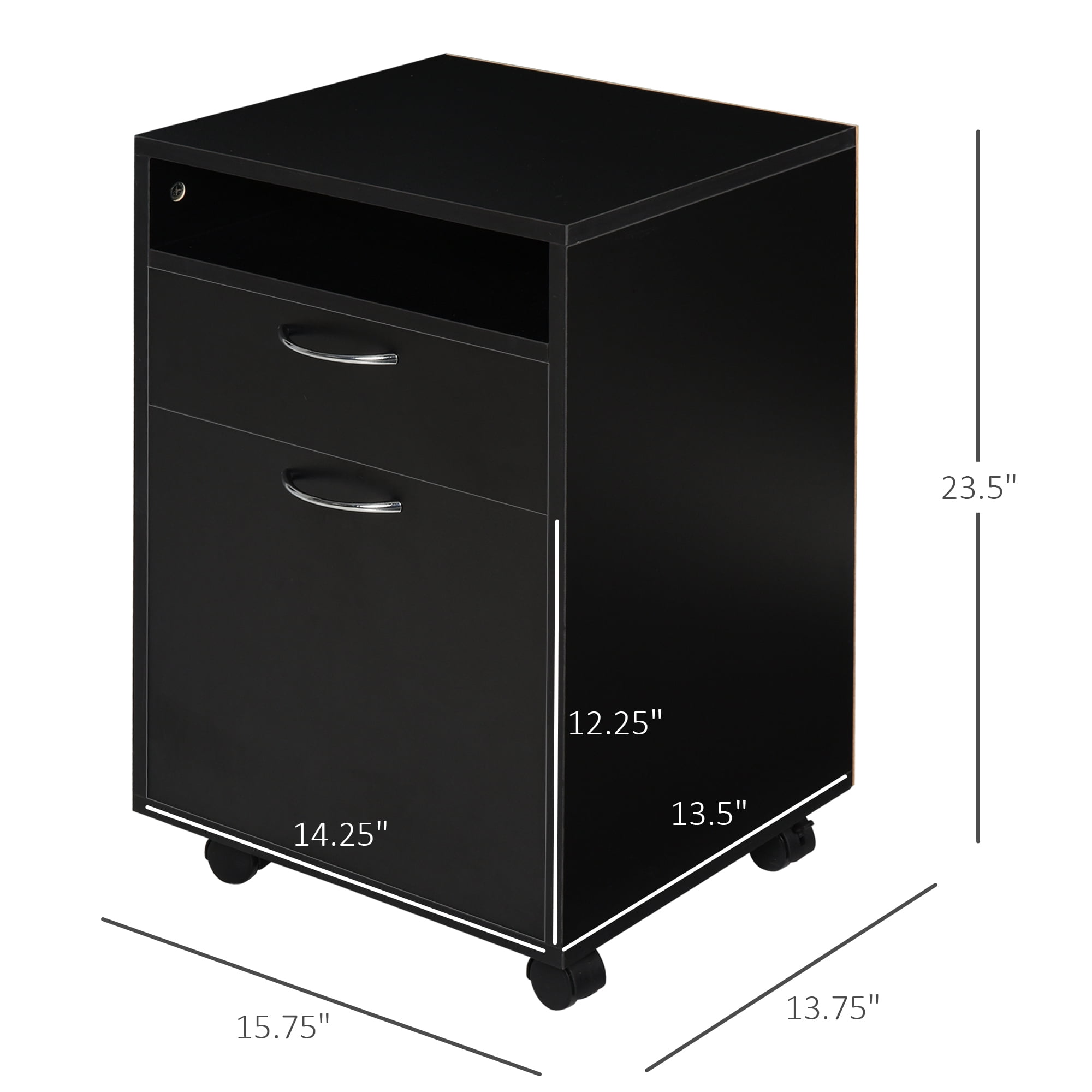 Mobile Storage Cabinet Organizer with Drawer and Cabinet, Printer Stand with Castors