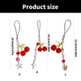 thumbnail image 5 of Cherry Beaded Keychain Fruit Pendant Keyring Stylish Phone Charm Bag Accessory, 5 of 15