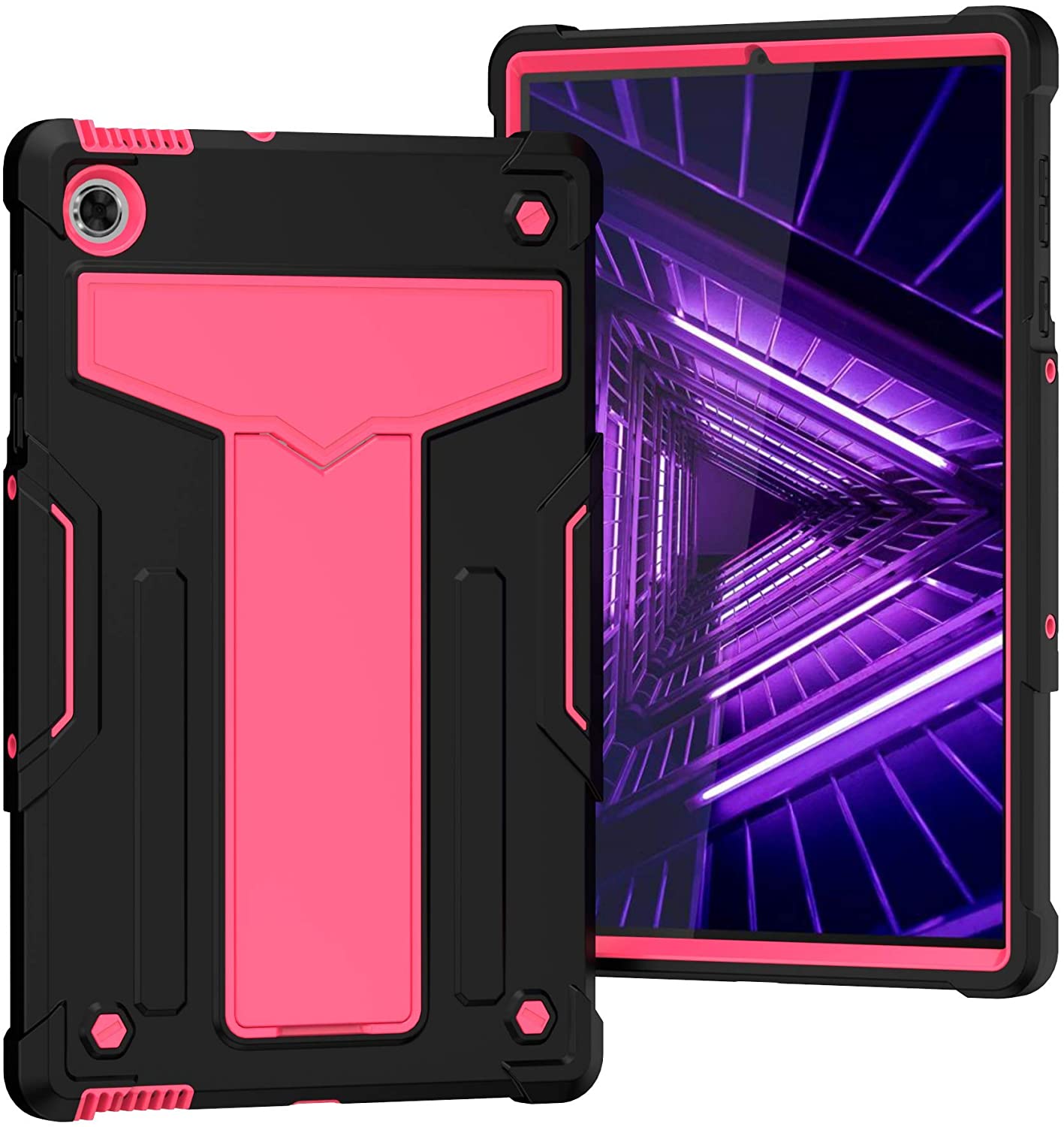 Custodia Per Lenovo Tab M10 Plus 10.3 Pollici 2020 - Girevole 360°, Con Stilo E Pellicola, Rosa - Foto 8