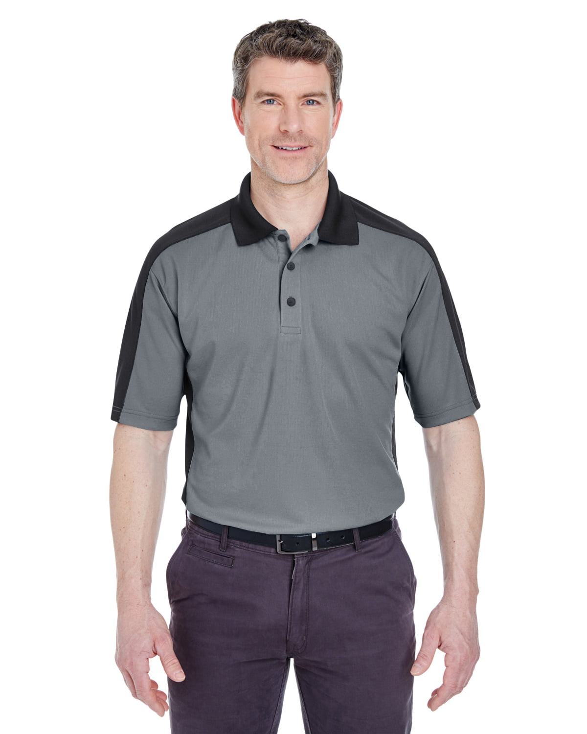 8447 UltraClub mens Cool & Dry Stain-Release 2-Tone Performance Polo 