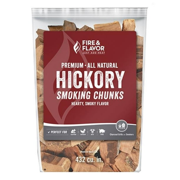 Fire & Flavor 1001638 4 lbs Wood Hickory Smoking Chunks, Red Walmart