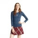 thumbnail image 1 of Playera básica Aeropostale de manga larga acanalada azul extra pequeña para mujer, 1 of 1