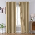thumbnail image 1 of Cortinas Joydeco 2 Paneles Beige Aislantes Térmicas 132x213 cm, 1 of 9