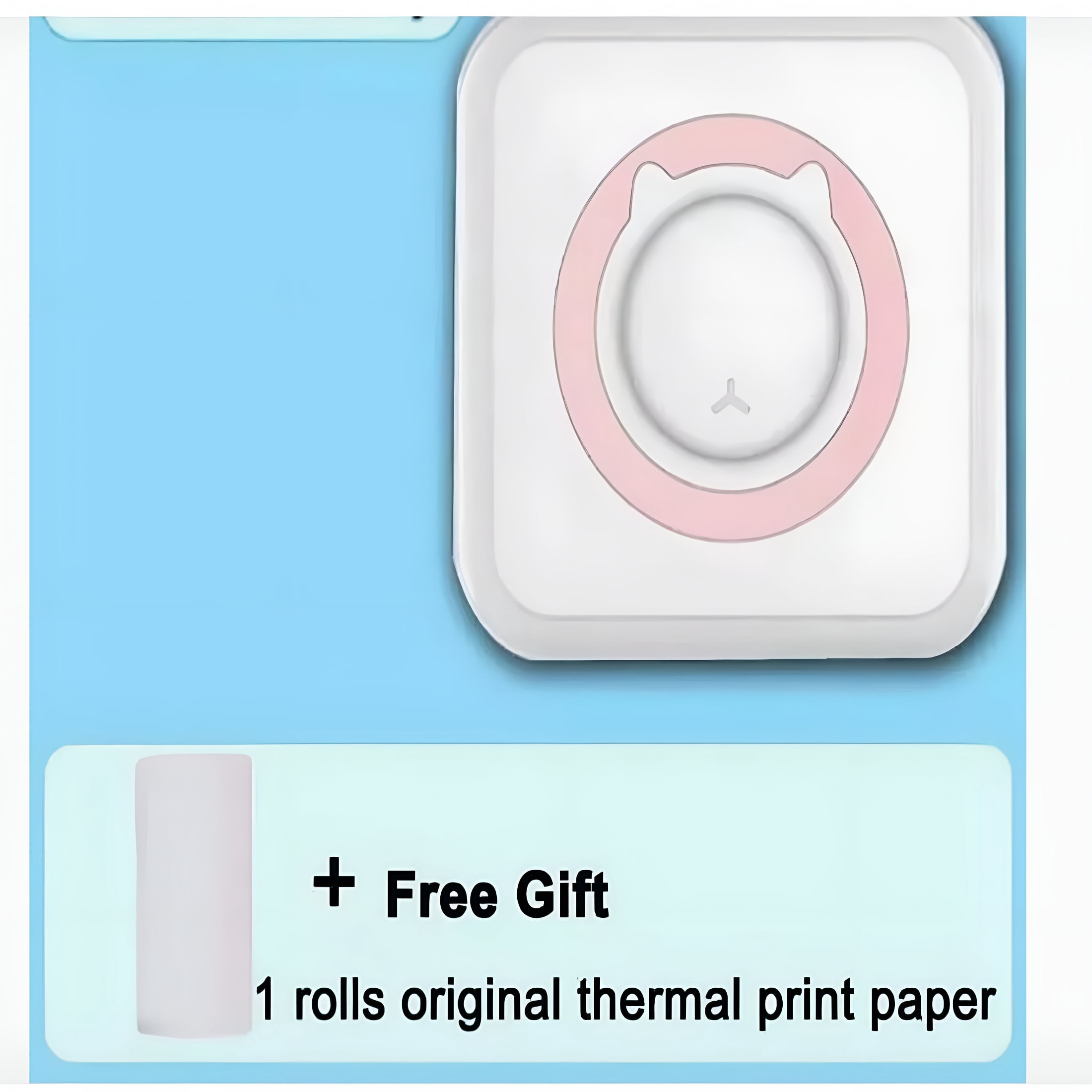 CURYMAY [Christmas Gift] Thermal Mini Printer, Portable Inkless Bluetooth Maker with 1 Rolls Paper, Portable Thermal Printer, Pink