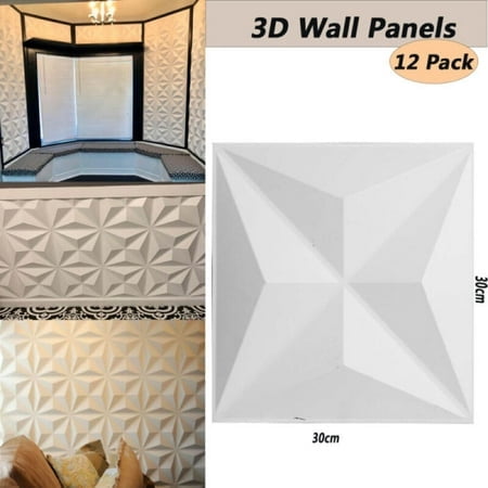 TABODD 12PCS 3D Wall Panel DIY Home Decor Ceiling Tiles Decal Wallpaper Background, Peel and Stick Brick Wallpaper Wall Art Decor for Living Room Bedroom Background TV Wall Decoration