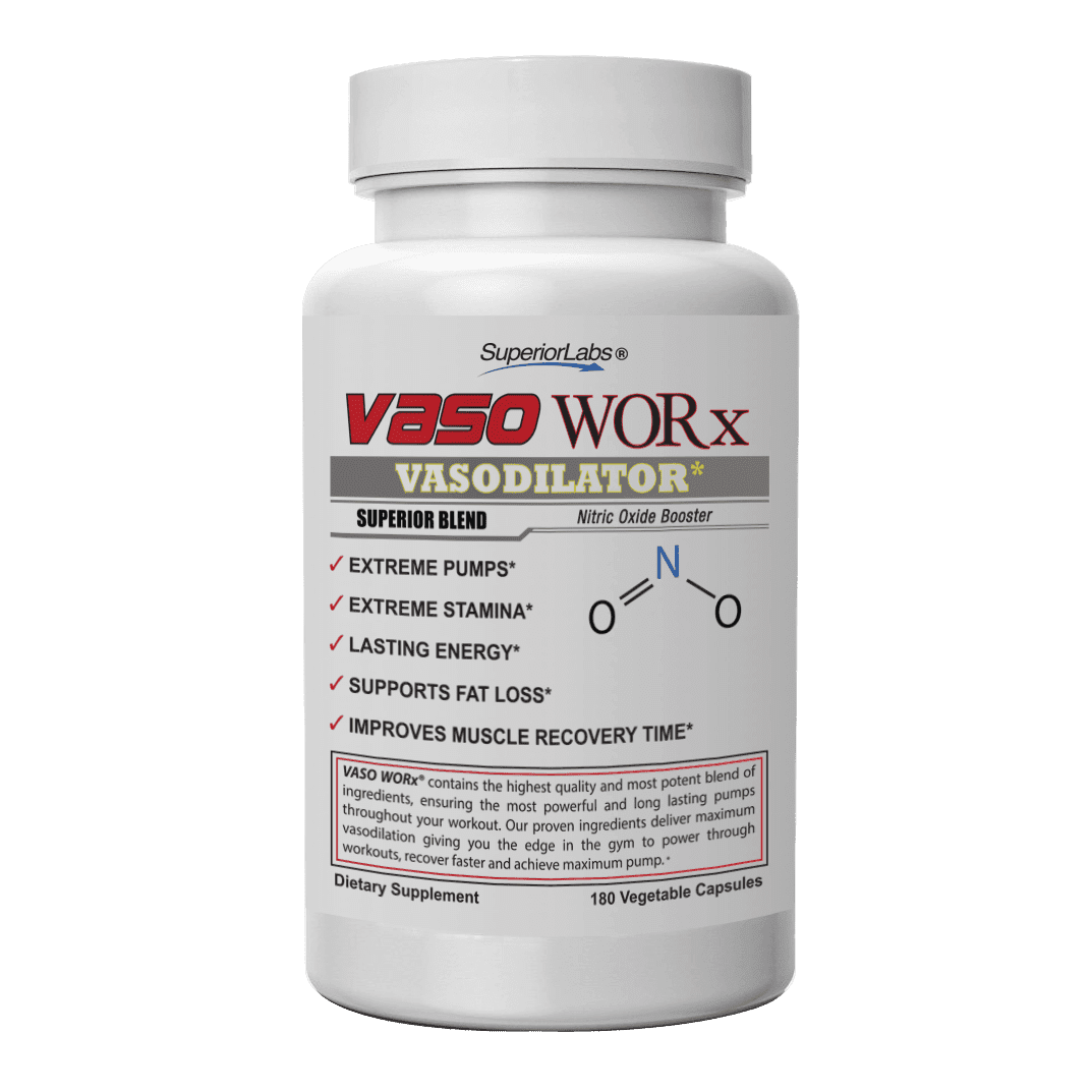 Superior Labs Vaso WORx Nitric Oxide Booster Vasodilator 180 Count