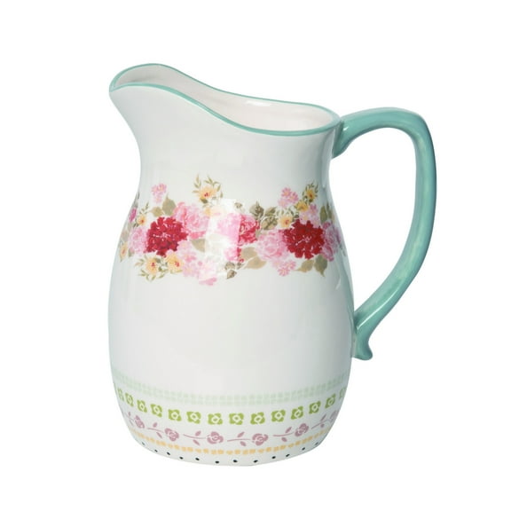 Transpac Ceramic 8 in. Spring Cottage Floral Pitcher