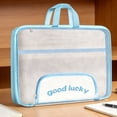 thumbnail image 4 of Large Capacity Mesh Zipper File Bag Portable Handheld Document Organizer Transparent Storage Pouch Subject Classification Folder Durable Waterproof Bag For Office School Travel Use, 4 of 8