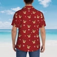 thumbnail image 4 of Susaid Reindeer Faces Festive Red Print Hawaiian Shirts for Men Women,Hawaiian Summer Short-Sleeve Casual Relaxed-Fit Button-Down,Small, 4 of 7
