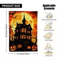 thumbnail image 2 of 1pc Gothic Victorian Mansion Haunted House Throw Blanket - Victorian Gothic House with Bats, Jack-O'-Lanterns & Blood-Red Moon - Ultra-Soft Flannel All-Season Bedspread for Couch, Bed, Office - Spook, 2 of 10