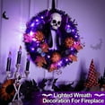thumbnail image 2 of Uutvmp Halloween Garland Pumpkin Skull Wreath with LED Lights for Front Door, Horror Party, Black Atmosphere Holloween Wreath decoration Gifts for Friends and Family, 2 of 7
