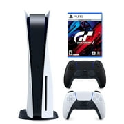 Sony Playstation 5 Disc Version (PS5 Disc) with Extra Black Controller and Gran Turismo 7 Launch Edition Bundle
