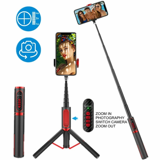 club Editie marmeren Selfie Stick Tripod, BlitzWolf Phone Tripod for Zooming in/Out & Switching  Camera Extendable Lightweight Selfie Stick bluetooth with Remote for iPhones  - Walmart.com