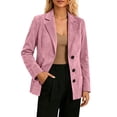 thumbnail image 6 of Xinsrenus Women's Plus Size Faux Suede Blazer,Notched Lapel Button Front Solid Color Vintage Suit Jacket, 6 of 6