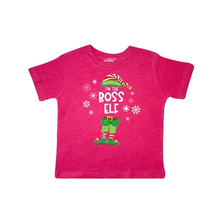 

Inktastic Funny Christmas I m the Boss Elf with Shoes and Hat Gift Toddler Boy or Toddler Girl T-Shirt