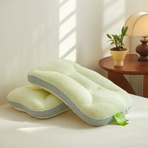 Vadktai D-Core Cervical Orthopedic Support Pillow, Standard Full Size for Back Sleeping, Dual Neck Rolls