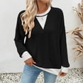 thumbnail image 5 of Warop Women's Colorblock Knit Sweater Round Neck Twist Texture Long Sleeve Pullover Loose Fit Top for Winter, 5 of 6