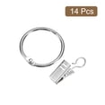 thumbnail image 3 of Anillos de cortina Uxcell con clips, 14 piezas de anillos de clip para cortinas, ganchos de anillos de clip para cortinas de 1 pulgada (Plata), 3 of 5