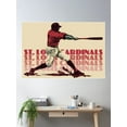 thumbnail image 2 of Retro St. Louis Cardinals Slugger Poster Wall Art, Modern Wall Decor For Living Room Bedroom, 24x36 UNFRAMED, 2 of 3