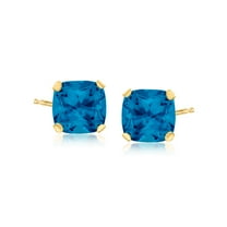 Ross-Simons 4.10 ct. t.w. London Blue Topaz Martini Stud Earrings in 14kt Yellow Gold, Women's, Adult