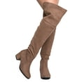 thumbnail image 2 of J. Adams Low Heel Over the Knee Boot - Vegan Suede Thigh High - Trendy Easy Block Heel, 2 of 4