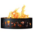thumbnail image 2 of 48 Inch Fire Ring - Wolves Steel Fire Pit, 2 of 4