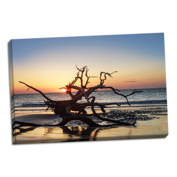 Gango Home Decor Contemporary Jekyll Island Sunrise III by Alan Hausenflock (Ready to Hang); One 24x16in Hand-Stretched Canvas