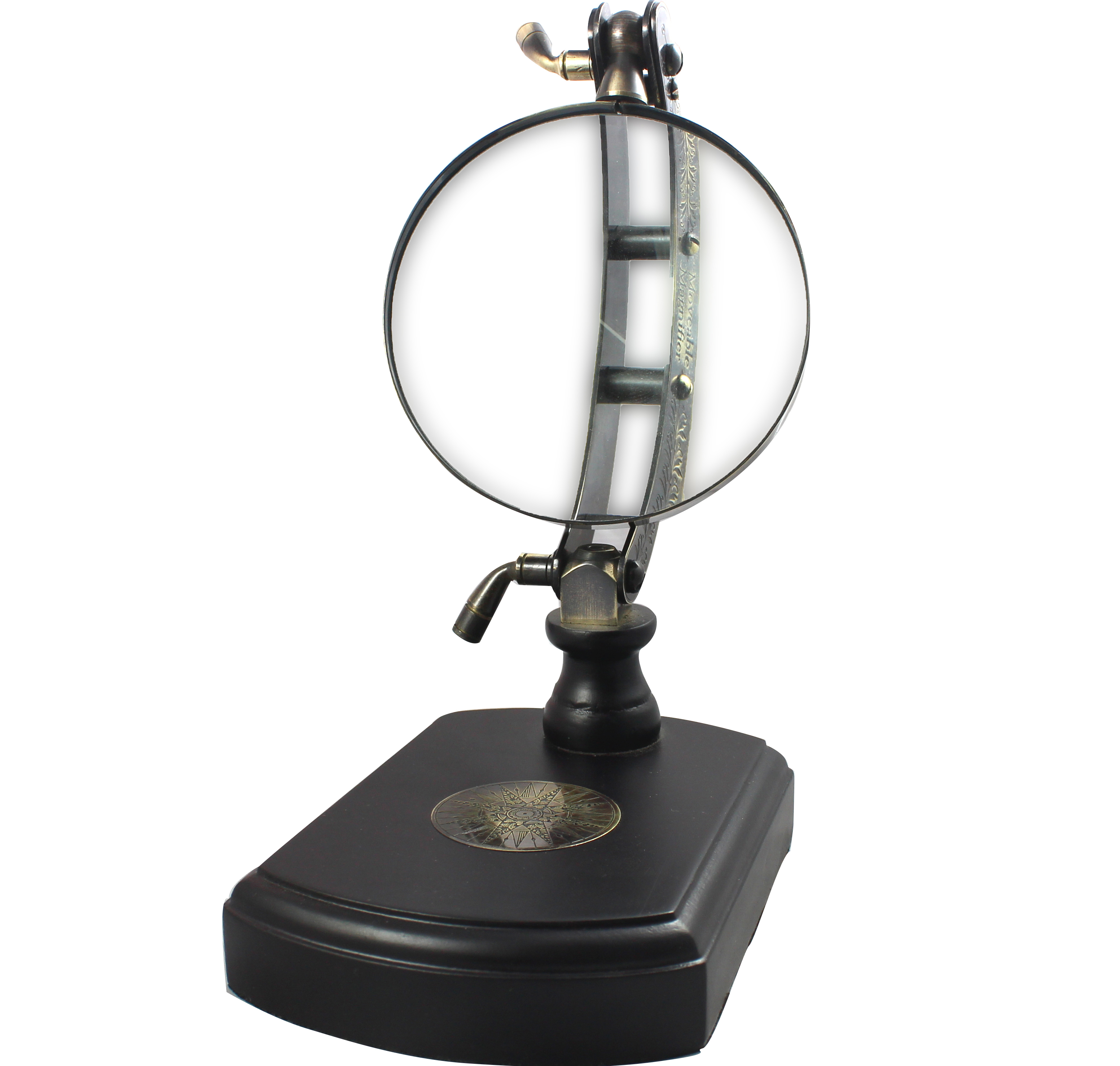 Antique Desk Magnifying Glass Vintage Map Reader Lens Brass Folding 9 x 6 Inches Brass
