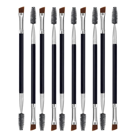 Eye brow Brush, Angled Eyebrow Brush and Spoolie Brush, Eyelash Comb Eyebrow Brush Tool (10 Pcs)
