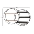 thumbnail image 4 of DecMode 34" x 7" Overlapping Circle 5-Tier Black Geometric Wall Shelf with Wood Accents, 4 of 13