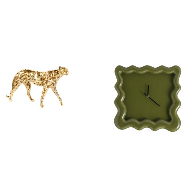 Escultura De Reloj De Pared De Guepardo Dorado, Adorno Decorativo Para Oficina, Hogar, Baño, Granja, Cocina, Estudio, Regalo Preciso Y Silencioso.