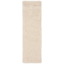 SAFAVIEH Fontana Jamie Solid Shag Runner Rug, Creme, 2'3" x 14'