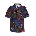 thumbnail image 3 of Xecao Colorful Shells print Hawaiian shirt - a stylish short-sleeve button-down for men, perfect for casual beach and tropical outings., 3 of 9