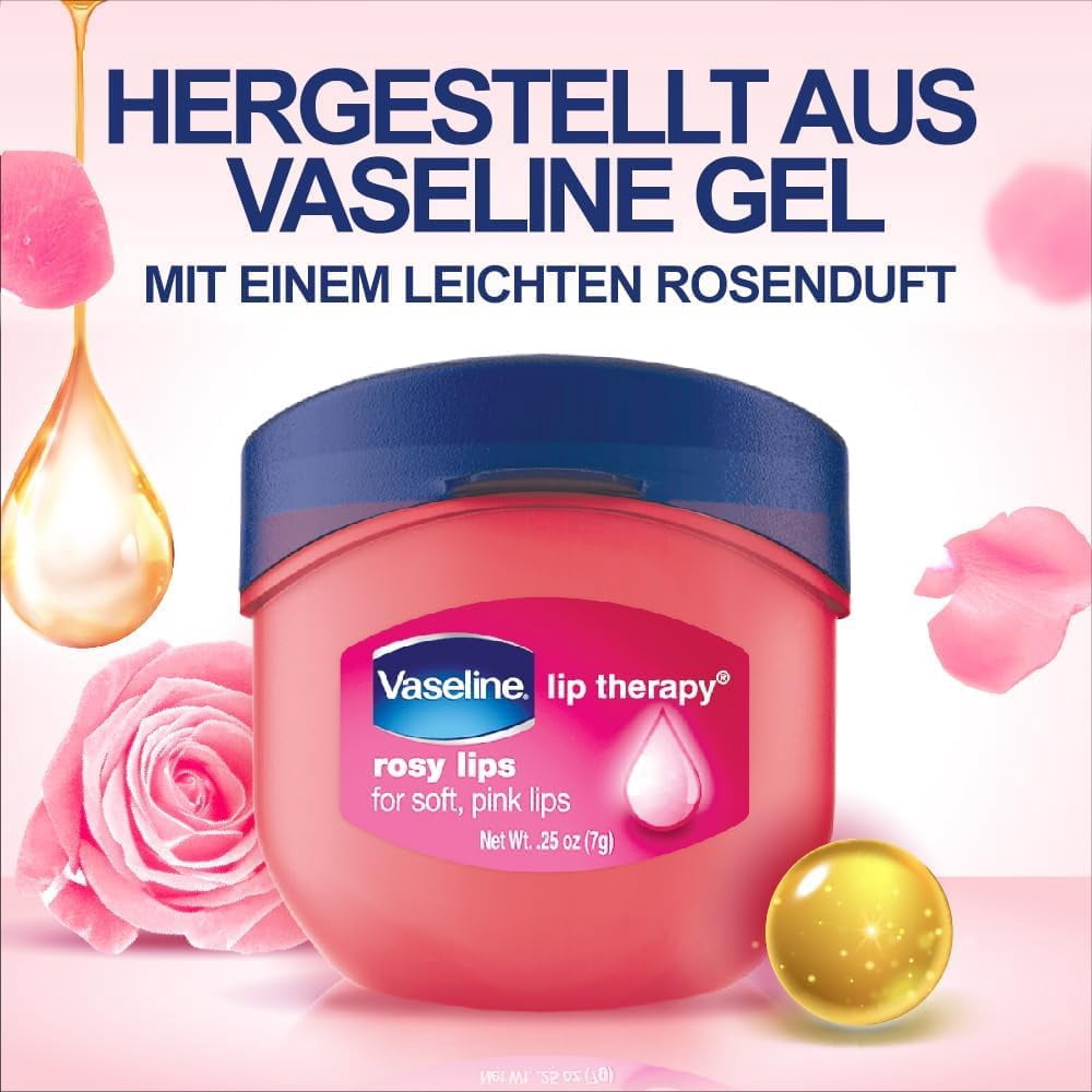 Vaseline Lip Therapy Tinted Lip Balm Mini, Rosy,0.25 Ounce (Pack Of 8)