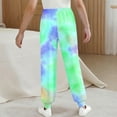 thumbnail image 2 of OGLCCG Girls' Baggy Sweatpants Elastic Waist Wide Leg Tie Dye Jogger Sweatpants with Pockets Loose Fit Fall Lounge Pants 3-15 Years, 2 of 5