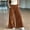 Brown, variant on Women's Corduroy Extra Wide-Leg Pants Decorative Solid Color Loose Trousers Casual Daily Wear