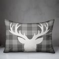 thumbnail image 2 of Creative Products Gray Plaid Deer 14x20 Spun Poly Pillow, 2 of 2