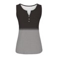 thumbnail image 4 of Olyvenn Summer Womens Tunic Tight Tank Tops Buttons Slit V-Neck Bodysuit Flowy Skinny Tight Slim Fit Casual Camis Stretch Workout Trendy Fitness Sleeveless Shirts Gradient Color Tees Gray 12, 4 of 5