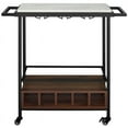 thumbnail image 3 of Walker Edison Furniture Portable Wood & Marble Serving Cart, 34" - Multiple Finishes, 3 of 5