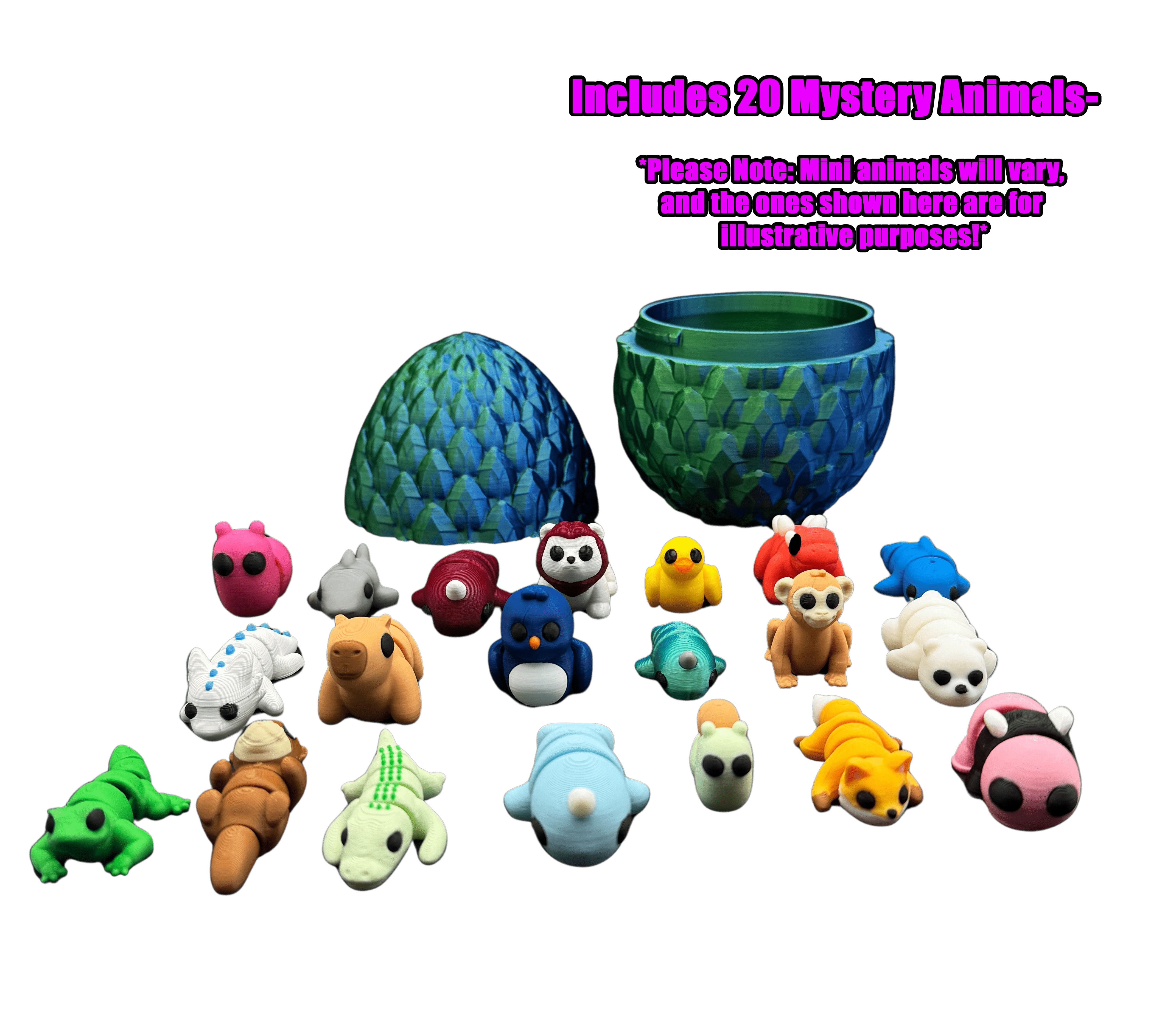 20pc Mystery Mini Animals Pack in Gemstone Dragon Egg