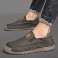 thumbnail image 6 of Mens Non-slip Loafers Outdoor Lightweight Walking Shoes Fashion Classic Business Shoes Soft Casual Shoes Gray 8.5 US, 6 of 7