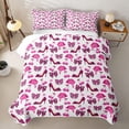 thumbnail image 2 of Erosebridal Fashion Leopard Lip Print Twin Quilt Set for Girls, Cherry High Heel Twin Coverlet Set, 2-Piece, 2 of 7