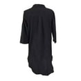 thumbnail image 5 of Short Sleeve Shirt Dress for Women Summer Lapel V Neck Tunic Dress Long Blouse, 5 of 5