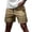 Khaki, variant on Men's Herringbone Textured Shorts with Drawstring Waist and Pockets Summer Causal Shorts, XL
