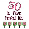 thumbnail image 3 of CafePress - 50 Is Five Perfect TENS Pajamas - Women's Short Sleeve Print T-Shirt and Pants Light Cotton Pajama Set, 3 of 7