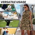 thumbnail image 6 of Yuyamidu Yellow Leopard Print Tennis Golf Dress for Women Size 2XL Built in Shorts Sports Activewear Dress with Two Side Pockets Womens Golf Clothes Sleeveless 2 Piece Sets, 6 of 7