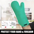 thumbnail image 3 of Juego de guantes de cocina Rorecay de silicona antideslizante, resistentes al calor, 260 °C, 3 of 9