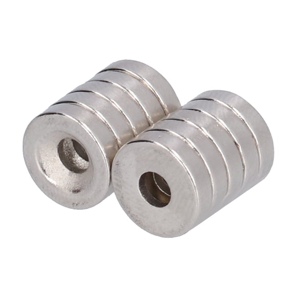 20-Pack 12mm x 3mm Iron Round Rare Earth Magnets with M4 Counterbore (4mm & 8mm Holes) - Super Strong Neodymium Magnets for DIY Projects, Refrigerator Notes, Whiteboard Fixing, Steel Part Adsorption,