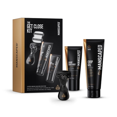 MANSCAPED® Get Close Kit, 3-Step Shaving Routine with Shave Gel and Aftershave Lotion