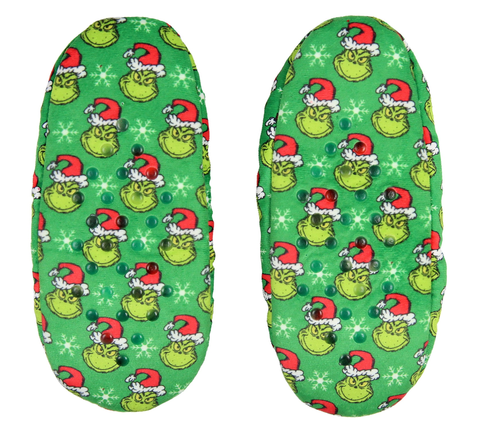 Dr. Seuss The Grinch That Stole Christmas Slippers Santa Grinch Slipper Socks with No-Slip Sole For Women Men